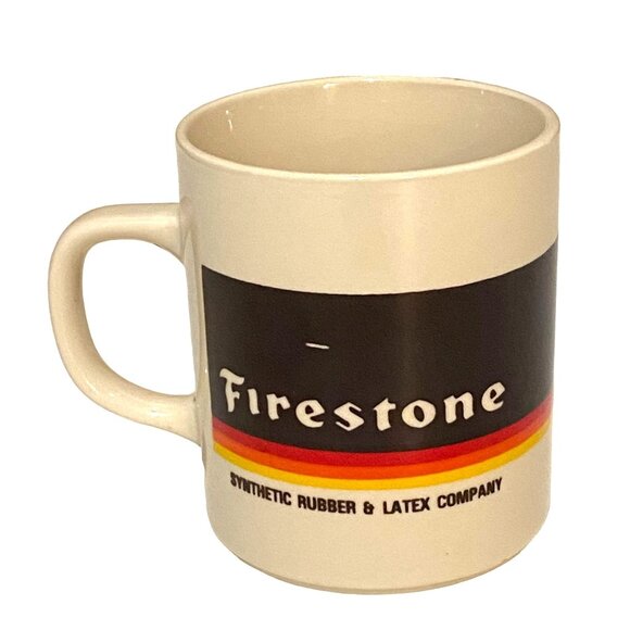 Firestone Tire Advertising Mug Beige - Picture 1 of 6